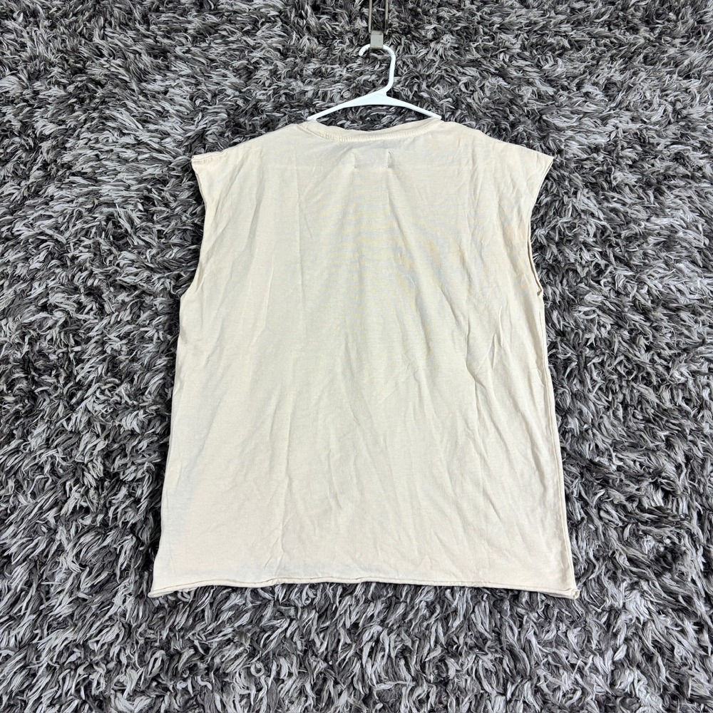Zadig & Voltaire Cecilia Jaguard Strass Muscle Tee Cream Cotton JWTT00004 M - Picture 6 of 6